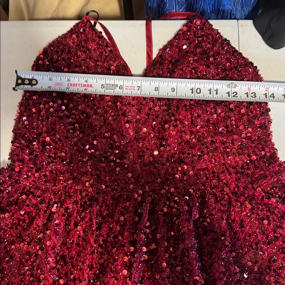 Minuet Red V-Neck dress - - Picture 10 of 16